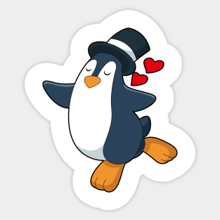 Penguin Groom Cylinder Wedding Sticker